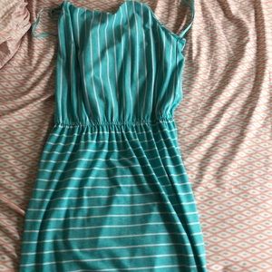 This is a teal dress